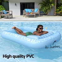 Bestway Float Floating Seat Pool Lounger Inflatable Lounge Chair Bed Pillow Cup Holder 2.03MX1.37M thumbnail