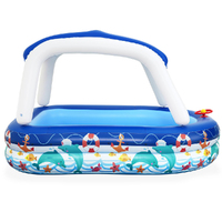 Bestway Kids Pool 213x155x132cm Inflatable Swimming w/ Canopy Play Pools 282L thumbnail