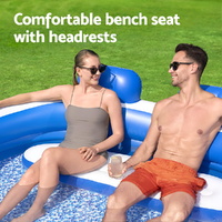 Bestway Kids Inflatable Pool Above Ground Pools Bench Seat Cup Holder 231x219cm thumbnail