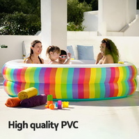 Bestway Kids Inflatable Round Pool Above Ground Cup Holder Rainbow 206x206x51cm thumbnail