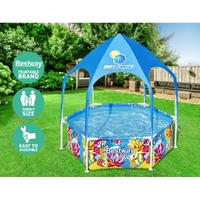 Bestway Kids Pool 183x51cm Steel Frame Swimming Play Pools Canopy 930L thumbnail