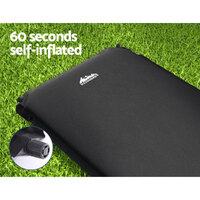 Weisshorn Self Inflating Mattress Camping Sleeping Mat Air Bed Pad Single Black thumbnail