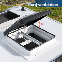 Weisshorn Caravan Roof Vent Hatch RV Skylight Motorhome Camper 350x350mm Black thumbnail
