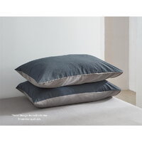 Cosy Club Cotton Bed Sheets Set Navy Grey Cover Single thumbnail