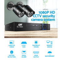 UL-tech CCTV Security System 4CH DVR 2 Cameras 1080p thumbnail