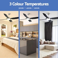 Devanti 52'' Ceiling Fan DC Motor w/Light w/Remote Black thumbnail