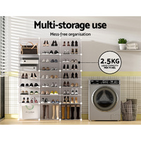 Artiss Shoe Rack Storage Cabinet DIY 15 Storage Cube Stackable White thumbnail