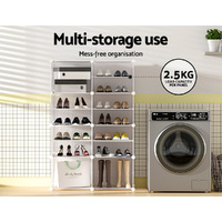 Artiss Shoe Box DIY Set of 8 Storage Cube Stackable White thumbnail