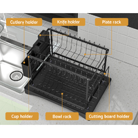 Cefito Dish Rack Expandable Drying Drainer Cutlery Holder Tray Kitchen 2 Tiers thumbnail