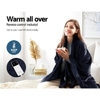 Giselle Bedding Heated Electric Throw Rug Fleece Sunggle Blanket Washable Charcoal thumbnail