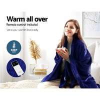 Giselle Bedding Electric Throw Blanket - Navy thumbnail