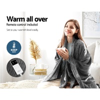 Giselle Bedding Heated Electric Throw Rug Fleece Sunggle Blanket Washable Silver thumbnail