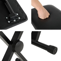 Alpha Piano Stool Adjustable Height Keyboard Seat Portable Bench Chair Black thumbnail