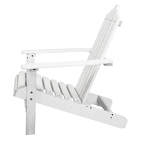Gardeon 2PC Adirondack Outdoor Table and Chair Wooden Beach Chair Patio Furniture White thumbnail