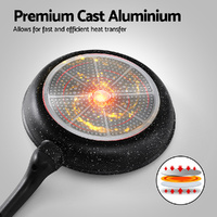 5-Star Chef Non Stick Frying Pan Cast Aluminium Steak Skillet BBQ Cookware 30cm thumbnail