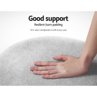 Artiss Ottoman Foot Stool Round Velvet Grey thumbnail