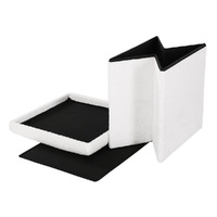 Artiss Ottoman Storage Foot Stool Vanity Square Teddy thumbnail