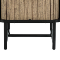 Artiss Bedside Table Side End Table Slidng Doors Storage Nightstand Black BORIS thumbnail