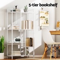 Artiss Bookshelf Display Shelves 5 Tiers 120cm White thumbnail