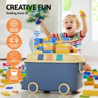 Keezi 3PCS Toy Storage Box Cute Car Toy Container Kids Toys Organiser Snack Boxes thumbnail