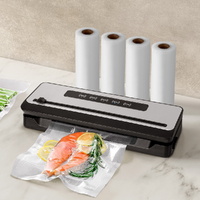 Devanti Food Vacuum Sealer Machine Sealing Cutter 5 Modes Storage Bags 4 Rolls thumbnail