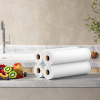 4 Rolls Food Vacuum Sealer Bags Storage Saver Heat Sealing Bag Pack 28CMX6M thumbnail