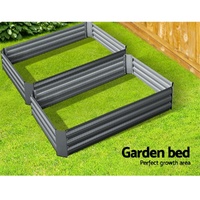 Green Fingers 2x Garden Bed 120x90cm Planter Box Raised Container Galvanised Herb thumbnail