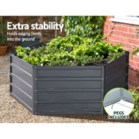 Green Fingers 2x Garden Bed 130x130x46cm Planter Box Raised Container Galvanised thumbnail