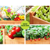 Green Fingers Garden Bed 90x30x33cm Wooden Planter Box Raised Container Growing thumbnail