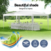 Instahut Gazebo 3x6m Wedding Party Marquee Tent Outdoor Event Camping Canopy Shade White thumbnail