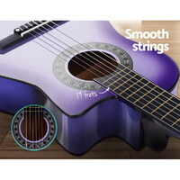 Alpha 34 Inch Classical Guitar Wooden Body Nylon String Beginner Kids Gift Purple thumbnail