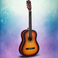 Alpha 39 Inch Classical Guitar Wooden Body Nylon String Beginner Gift Sunburst thumbnail
