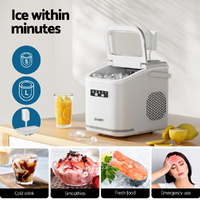 Devanti Ice Maker Machine Portable 12kg Countertop w/Self Cleaning 1.3L White thumbnail