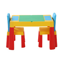 Keezi 3PCS Kids Table and Chairs Set Activity Toys Storage Box Desk Blocks thumbnail