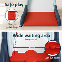 Keezi Kids Slide Set Basketball Hoop Rings Outdoor Playground Toys 110cm Blue thumbnail