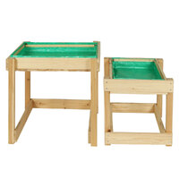 Keezi Kids Sandpit Wooden Sandbox Sand Pit Water Table Outdoor Toys 101cm thumbnail