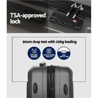 Wanderlite 2Set 20 Inch Luggage Case with 12 Inch Handheld Luggage Box Hard Shell Travel Suitcase TSA Lock Dark Grey thumbnail