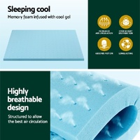 Giselle Bedding Memory Foam Mattress Topper Ventilated Cool Gel 5cm Queen thumbnail