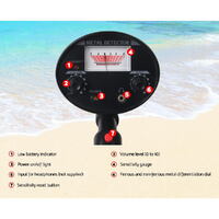 Metal Detector 180MM Deep Sensitive Waterproof Pinpointer Treasure Hunter Black thumbnail