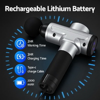 Everfit Massage Gun 30 Speed 6 Heads Vibration Muscle Massager Chargeable Silver thumbnail