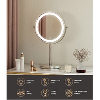 Embellir Makeup Mirror 20x20cm 10X Magnifying with LED Light Rotation Tabletop thumbnail