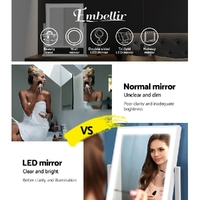 Embellir Makeup Mirror 25x30cm Hollywood Vanity with LED Light Rotation White thumbnail