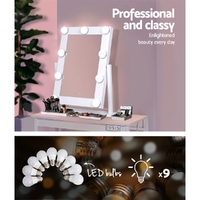 Embellir Makeup Mirror 30x38cm Hollywood Vanity with LED Light Rotation Tabletop thumbnail