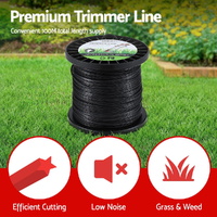 Giantz 100M Whipper Snipper Trimmer Line 2.4mm Star Nylon String Cord Black thumbnail