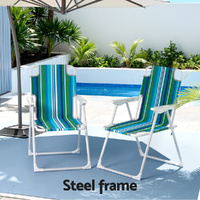 Gardeon Outdoor Chairs Folding Camping Chair Steel Portable Patio Furniture thumbnail
