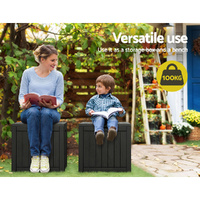 Gardeon Outdoor Storage Box 118L Container Lockable Garden Toy Tool Shed Black thumbnail