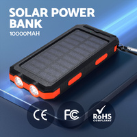10000mAh Portable Solar Power Bank External Battery Dual USB Phone Charger Light thumbnail
