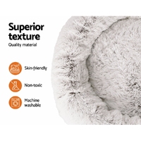 i.Pet Pet Bed Dog Cat 110cm Calming Extra Large Soft Plush White Brown thumbnail