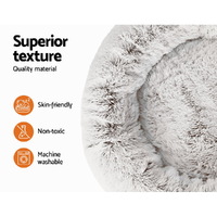 i.Pet Pet Bed Dog Cat 90cm Large Calming Soft Plush White Brown thumbnail