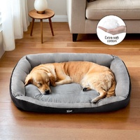 i.Pet Pet Bed Dog Cat Calming Soft Sleeping Comfy Plush Mat Cave Washable Black thumbnail